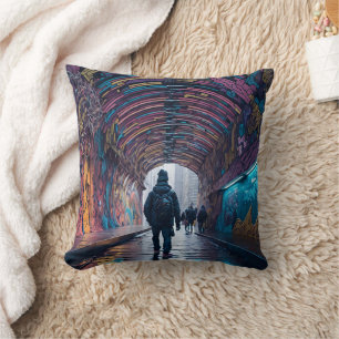 Graffiti-Tunnel der Kunst Kissen