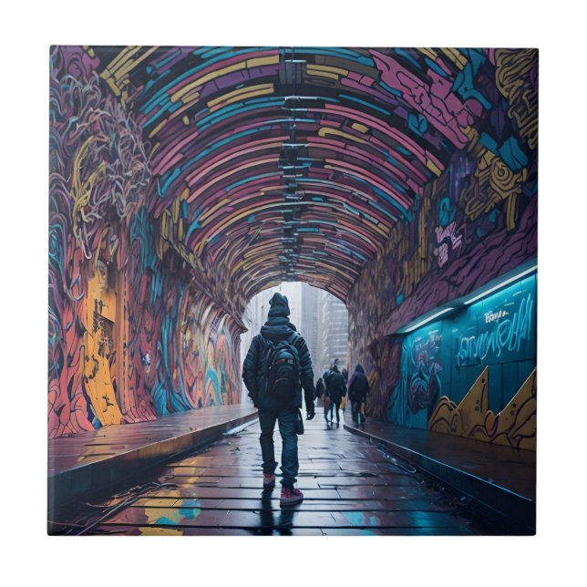 Graffiti-Tunnel Fliese