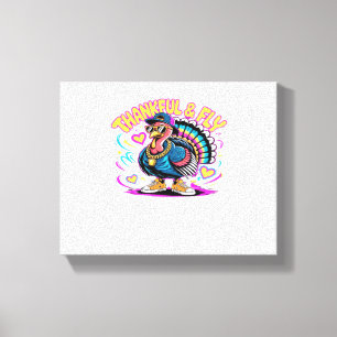 Graffiti Turkey Vibes - Dankbarkeit & Fly Cartoon  Leinwanddruck