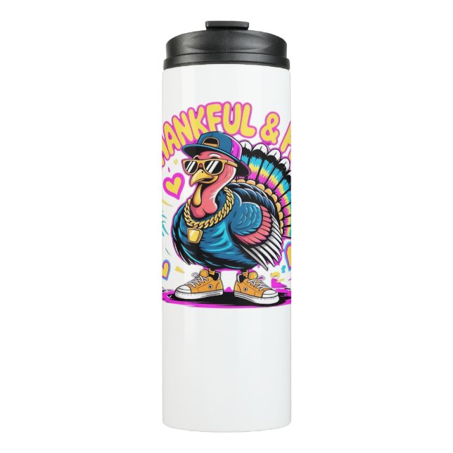 Graffiti Turkey Vibes - Dankbarkeit & Fly Cartoon  Thermosbecher (Vorderseite)