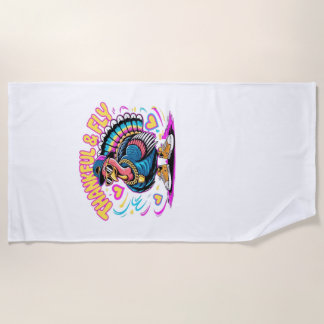 Graffiti Turkey Vibes � Thankful & Fly Cartoon Art Strandtuch