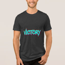Graffiti Typography VICTORY Design T-Shirt Tri-Blend Shirt