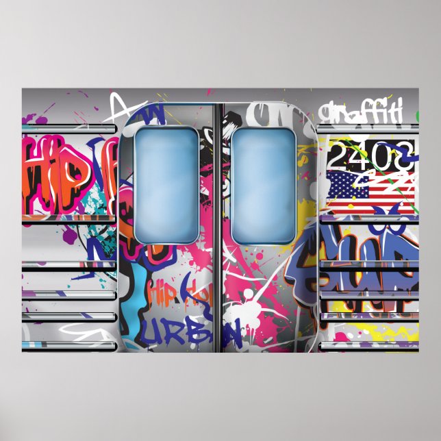 Graffiti U-Bahn Zug Poster (Vorne)