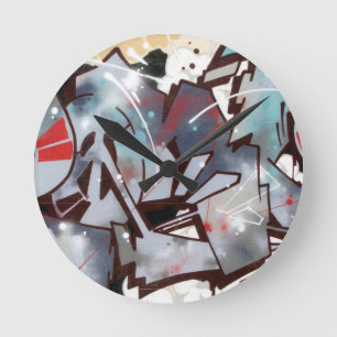 Graffiti-Uhr Runde Wanduhr