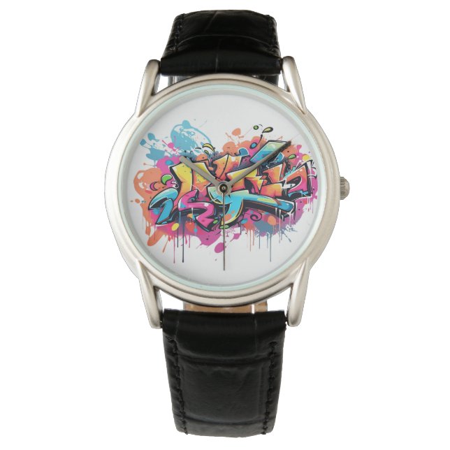 Graffiti-Uhren Armbanduhr (Vorderseite)