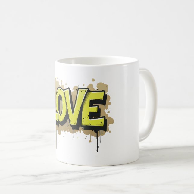 Graffiti Urban Liebe Bloom Kaffeetasse (VorderseiteRechts)