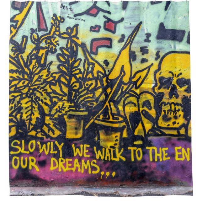 Graffiti Urban Street Art Abstrakt Duschvorhang (Vorderseite)