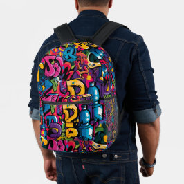 Graffiti Urban Streetwear Muster  Bedruckter Rucksack