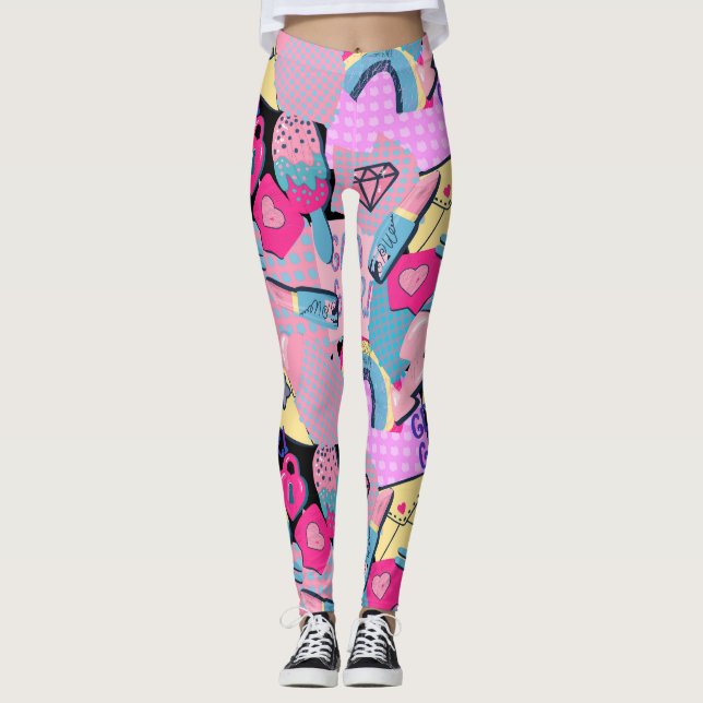 Graffiti Urban Streetwear Pattern  Leggings (Vorderseite)