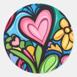 Graffiti Valentine's Day Art Runder Aufkleber