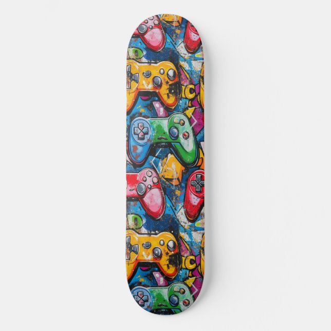 Graffiti Video Game Cooles Skateboard (Vorderseite)