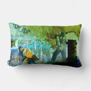 Graffiti von Peaks Island Maine Lendenkissen