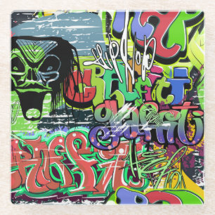 Graffiti Wall: Urban Hip Hop Glasuntersetzer