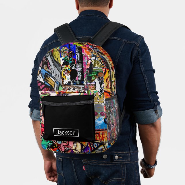 Graffiti-Wand Bedruckter Rucksack (Insitu (Modell))