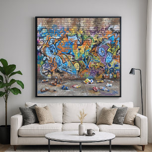 Graffiti-Wand - Malerische urbane Kunststyle Poster