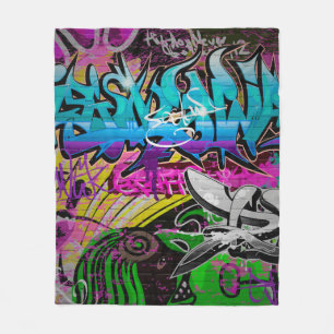 Graffiti-Wand Urban Artgraffiti,Kunst,Wand,Grafiti Fleecedecke