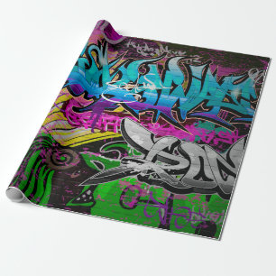 Graffiti-Wand urbane Kunstgraffiti,Kunst,Wand,Graf Geschenkpapier