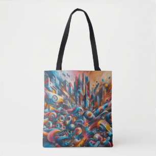 Graffiti-Wandbild Urbane Street-Art abstrakte Stad