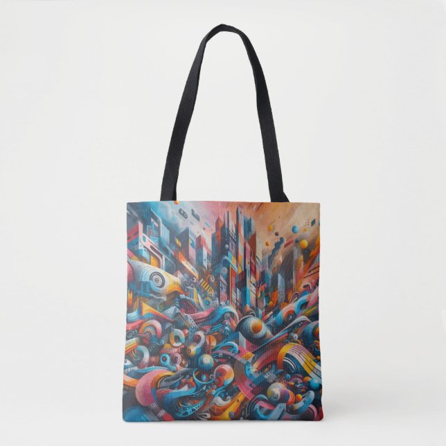 Graffiti-Wandbild Urbane Street-Art abstrakte Stad (Vorderseite)