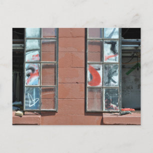 Graffiti Window Panes Postkarte
