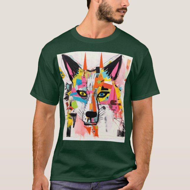 Graffiti Wolf Urbane Street‑Art Wolf  T-Shirt (Vorderseite)