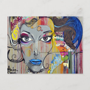Graffiti Woman Postkarte