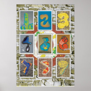 Graffiti-Zahlen Poster