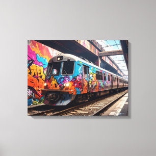 Graffiti-Zug Leinwanddruck