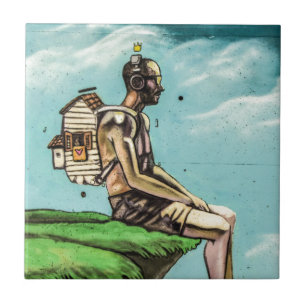 Graffitiklippenrand Fliese