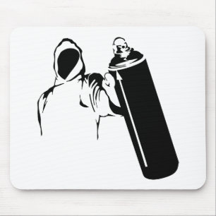Graffitiverfasser mit Spraydosen-Schablone Mousepad