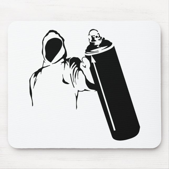 Graffitiverfasser mit Spraydosen-Schablone Mousepad (Vorne)