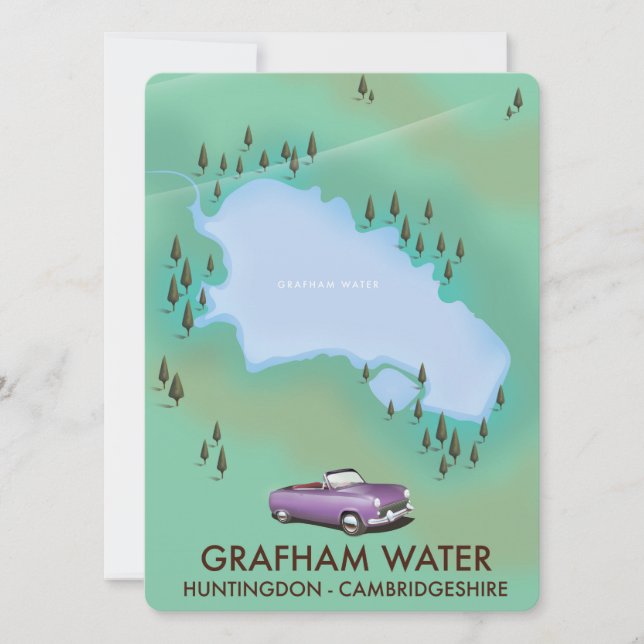Grafham Water Huntingdon Cambridgeshire Karte (Vorderseite)