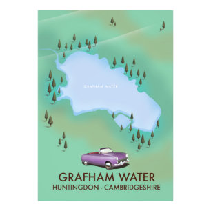 Grafham Water Huntingdon Cambridgeshire Karte Fotodruck