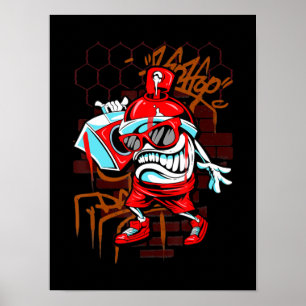 Grafi Art Spray Paint Urban Hip Hop Music Lover Poster