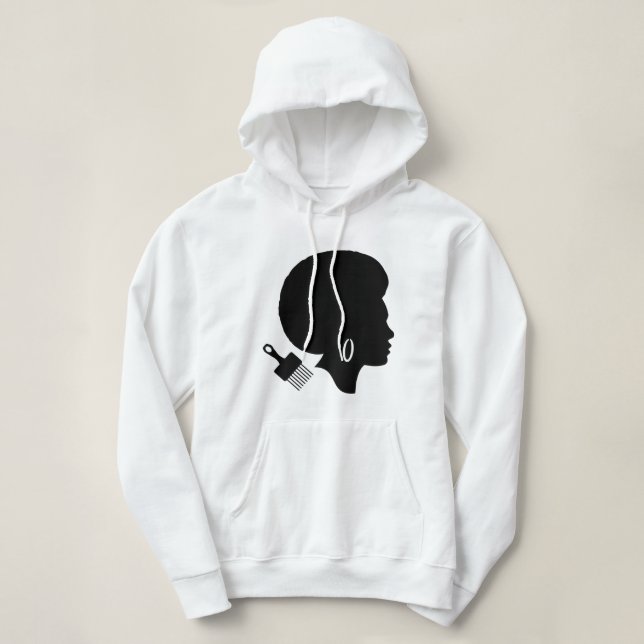 GRAFIK AFRO SILHOUETTE MIT AFRO PICK HOODIE (Design vorne)