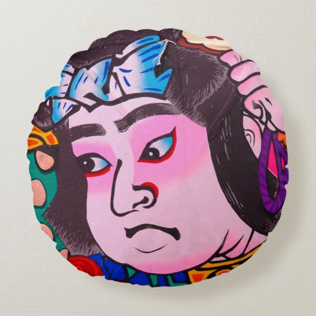 Grafik auf Japanisch Traditionelles Kiteart,Kite,S Rundes Kissen (Vorderseite)