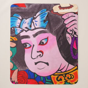 Grafik auf Japanischem traditionellem Drachenkunst Sherpadecke