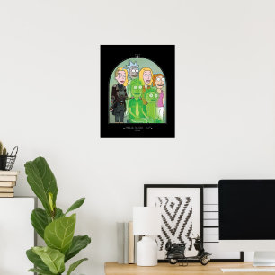 Grafik der Rick- und Morty-Familie Poster