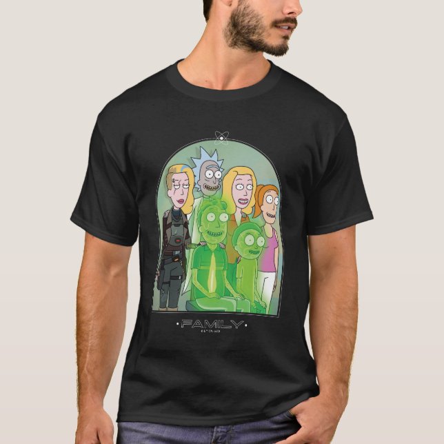 Grafik der Rick- und Morty-Familie T-Shirt (Vorderseite)
