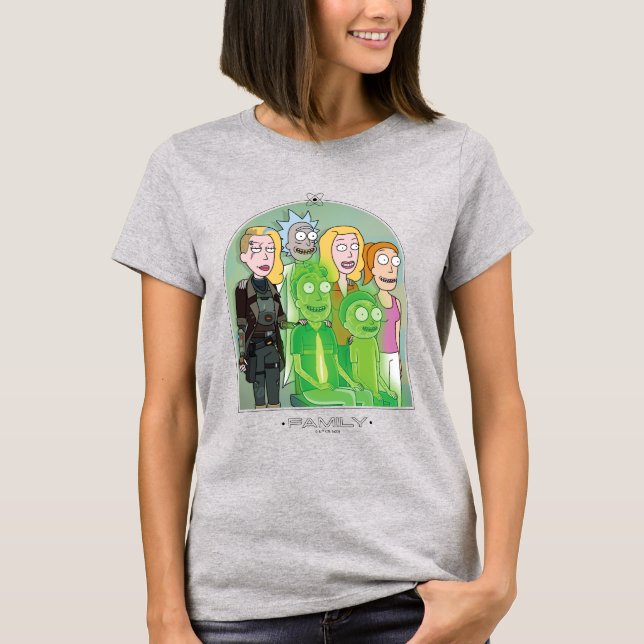 Grafik der Rick- und Morty-Familie T-Shirt (Vorderseite)