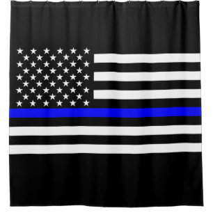 Grafik-Design für Symbolische Thin Blue Line US-Fl Duschvorhang
