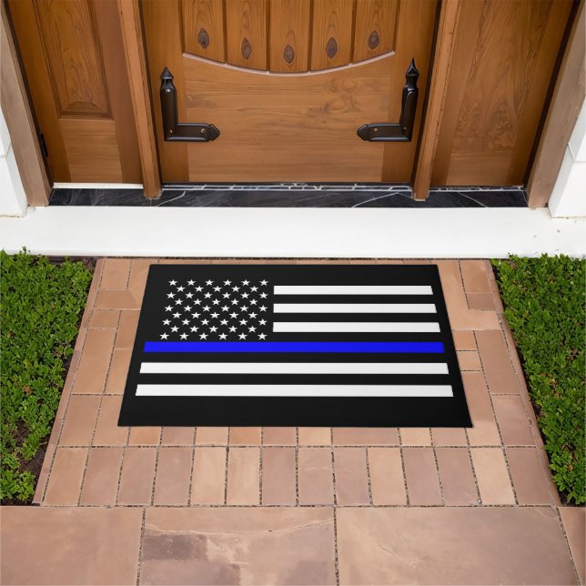 Grafik-Design für Symbolische Thin Blue Line US-Fl Fußmatte (Außenbereich)