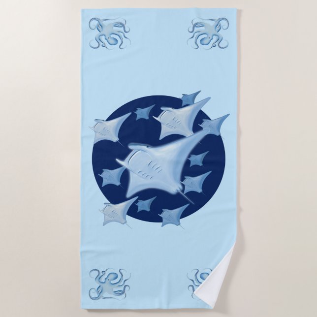 Grafik Design Manta Ray Lover Strandtuch (Vorderseite)