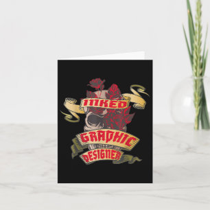 Grafik-Designer Inkted Skull &amp; Rote Rosen Tatt Karte