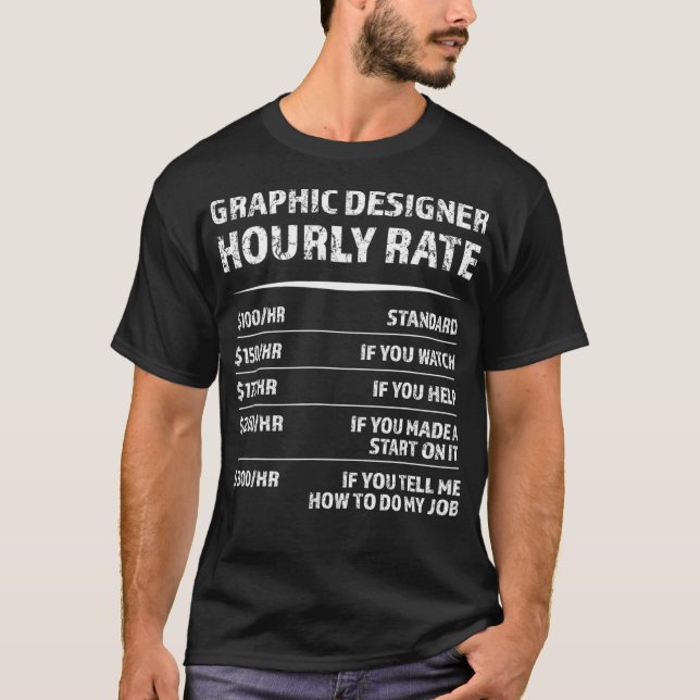 Grafik-Designer stündlich Funny Digital Design bew T-Shirt (Vorderseite)