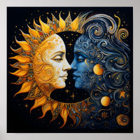 Grafik-Druck für Sonne und Mond