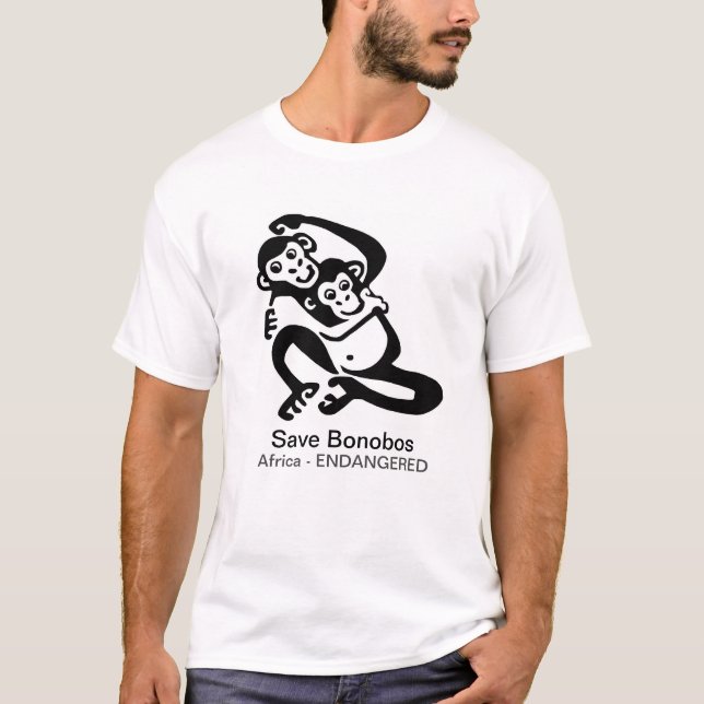 Grafik-Gerettet BONOBOS- Erhaltung der wild lebend T-Shirt (Vorderseite)