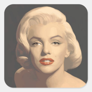 Grafik Grau Marilyn Quadratischer Aufkleber