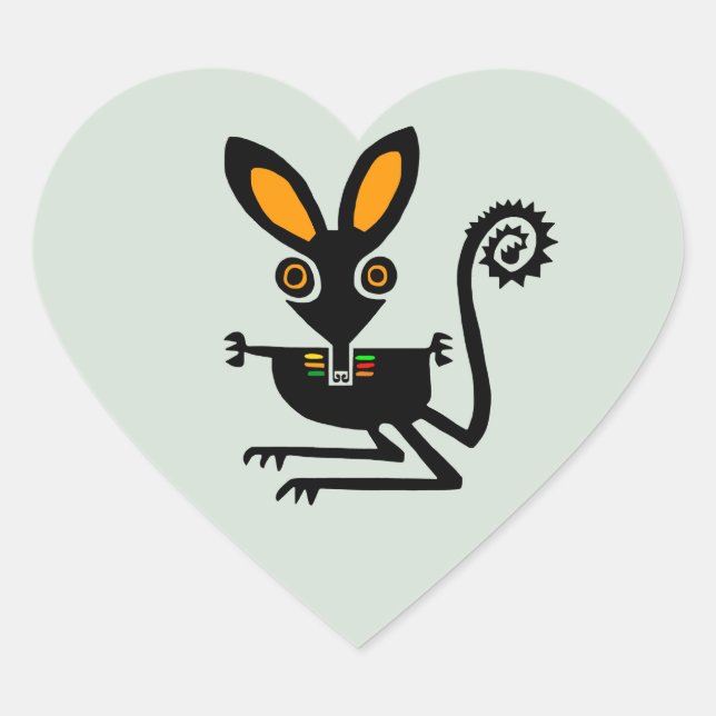 Grafik-I-Liebe BILBIES- Australien- Natur- Grün Herz-Aufkleber (Vorderseite)