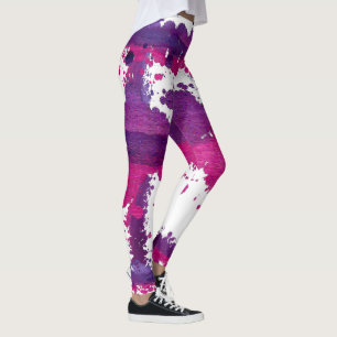 Grafik-Lila-rosa-künstlerische Paint-Splashes Leggings
